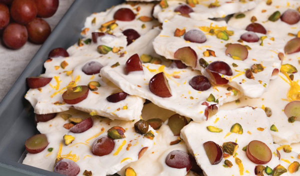 Frozen Yogurt And Grape Bark