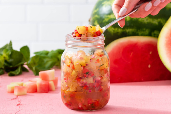 Watermelon Rind Basil Lime Relish